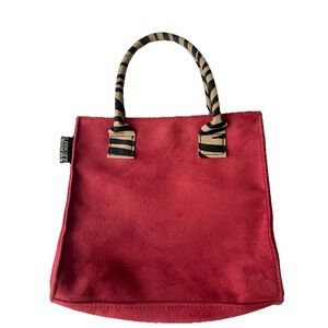 Alan Stuart Purse Accessory Tote Handbag Women Red Suede